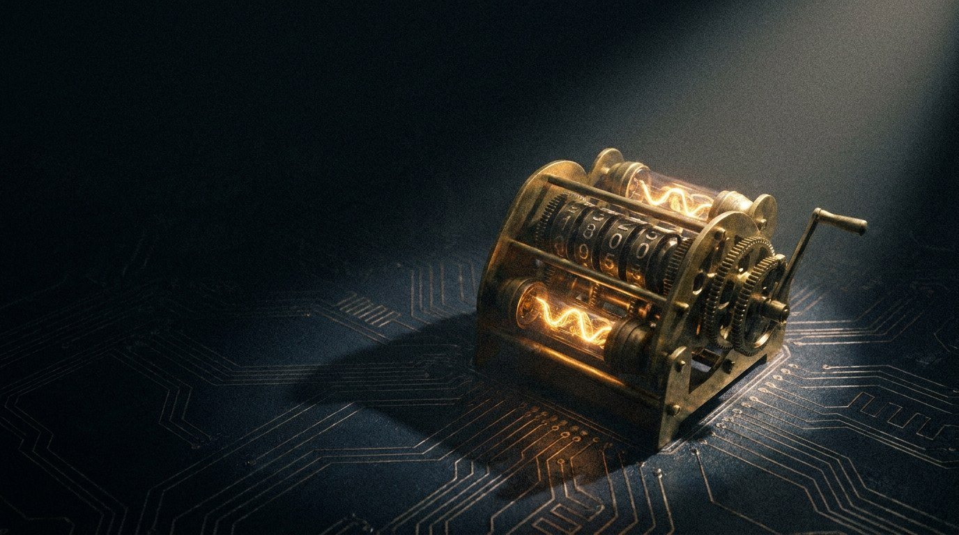 Vintage brass mechanical counter representing a Unix timestamp